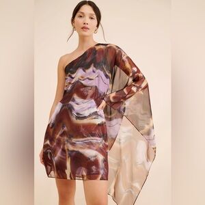 Halston One Shoulder Dress